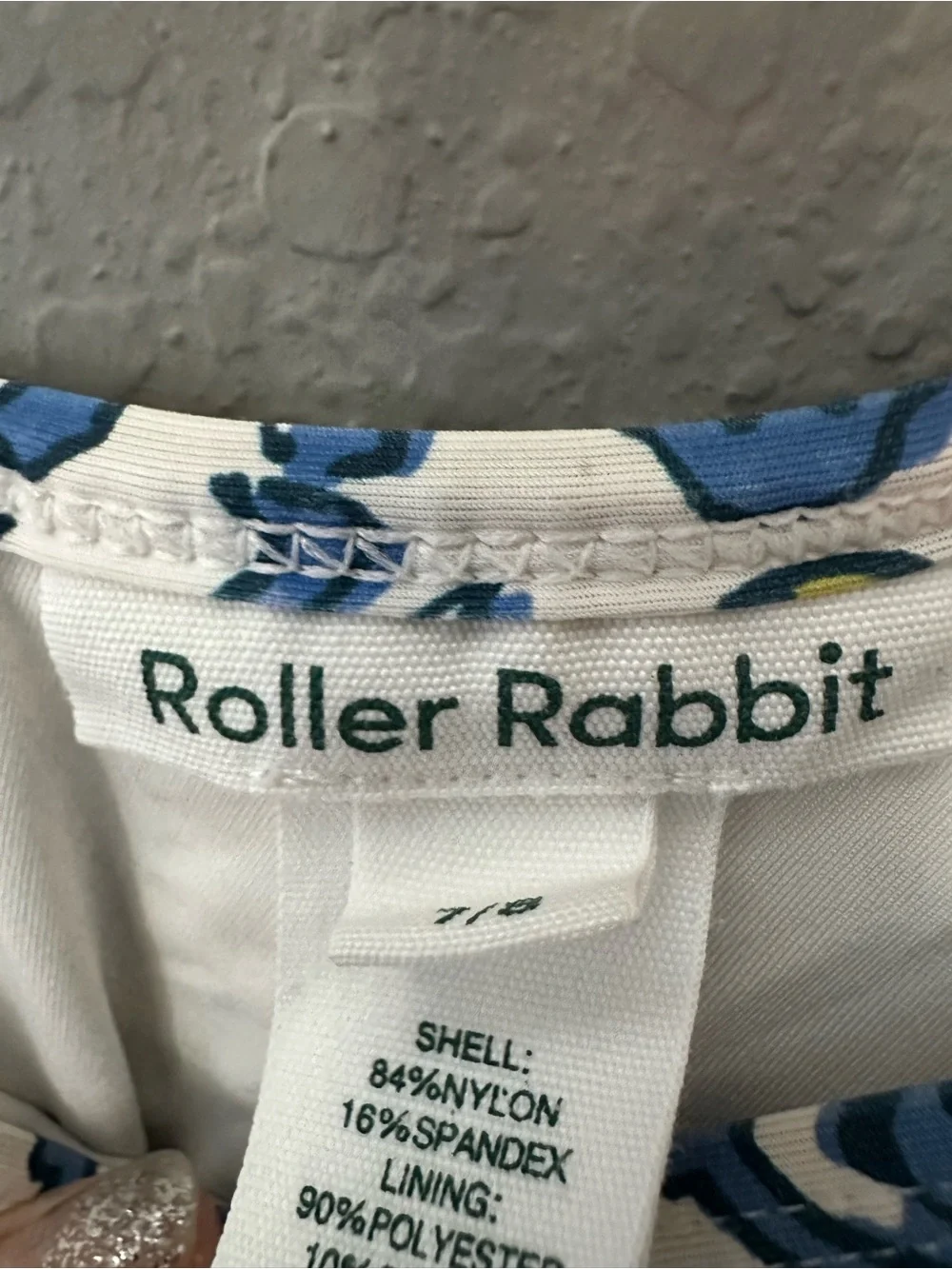 Roller Rabbit monkey swimsuit kids Sz 7/8 EUC
